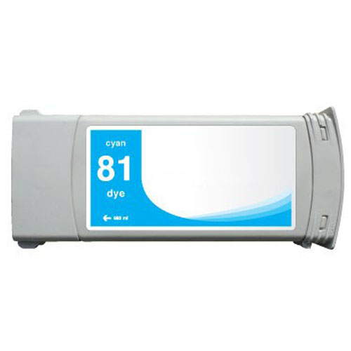 Cyan Inkjet Cartridge compatible with the HP (HP81) C4931A